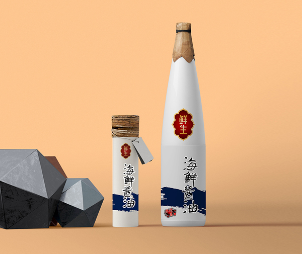 鮮生食品包裝，醬油調味料包裝設計